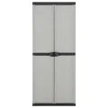 Armoire de rangement de jardin 3 étagères Gris/noir 68x40x168cm
