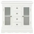 Buffet blanc 70x28x70 cm bois de pin massif