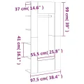Armoires de couloir 2 pcs Gris béton Bois d'ingénierie