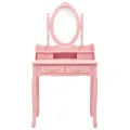 Ensemble de coiffeuse avec tabouret Rose 75x69x140 cm Paulownia