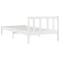 Cadre de lit Blanc Bois de pin massif 90x190 cm Simple