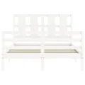 Cadre de lit avec tête de lit blanc 140x190 cm bois massif