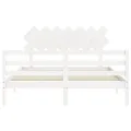 Cadre de lit avec tête de lit blanc 140x190 cm bois massif
