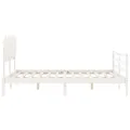 Cadre de lit avec tête de lit blanc 140x190 cm bois massif
