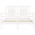 Cadre de lit avec tête de lit blanc 140x190 cm bois massif