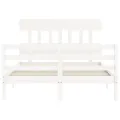 Cadre de lit avec tête de lit blanc 140x190 cm bois massif