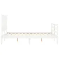 Cadre de lit avec tête de lit blanc 140x190 cm bois massif