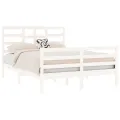 Cadre de lit Blanc Bois massif 140x190 cm