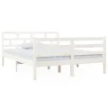 Cadre de lit Blanc Bois massif 140x190 cm