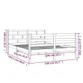 Cadre de lit Blanc Bois massif 140x190 cm