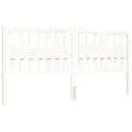 Cadre de lit avec tête de lit blanc 200x200 cm bois massif