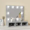 Armoire à miroir avec LED Gris béton 60x31,5x62 cm