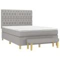 cadre de lit avec matelas Gris clair 140x190cm Tissu