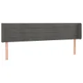 Tête de lit avec oreilles Gris foncé 203x16x78/88 cm Velours
