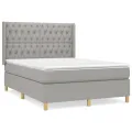 cadre de lit avec matelas Gris clair 140x190cm Tissu