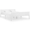 Cadre de lit Bois de pin massif Blanc 140x200 cm