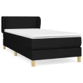 cadre de lit avec matelas Noir 90x200 cm Tissu