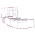 Cadre de lit bois massif 90x190 cm simple
