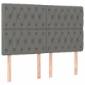 cadre de lit avec matelas Gris foncé 140x200cm Tissu