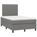 cadre de lit et matelas et LED Gris foncé 120x200 cm