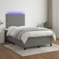 cadre de lit et matelas et LED Gris foncé 120x200 cm