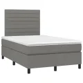 cadre de lit et matelas et LED Gris foncé 120x200 cm