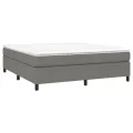 cadre de lit avec matelas Gris foncé 160x200cm Tissu