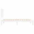 Cadre de lit avec tête de lit blanc simple bois massif
