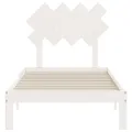 Cadre de lit avec tête de lit blanc simple bois massif