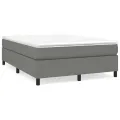 cadre de lit avec matelas Gris foncé 140x200cm Tissu