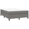 cadre de lit avec matelas Gris foncé 140x200cm Tissu