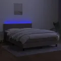 cadre de lit avec matelas LED Taupe 140x200 cm Tissu