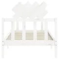 Cadre de lit avec tête de lit blanc simple bois massif