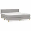 cadre de lit avec matelas Gris clair 180x200cm Tissu