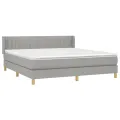 cadre de lit avec matelas Gris clair 180x200cm Tissu