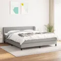 cadre de lit avec matelas Gris clair 180x200cm Tissu