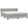 cadre de lit avec matelas Gris clair 180x200cm Tissu