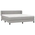 cadre de lit avec matelas Gris clair 180x200cm Tissu