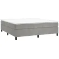 cadre de lit et matelas Gris clair 200x200cm Velours
