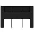 Armoire de tête de lit Noir 160x18,5x104,5 cm