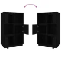Buffet Noir 74x35x117 cm Bois massif de pin