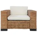 Ensemble de canapés 2 pcs avec coussins Rotin naturel