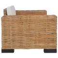 Ensemble de canapés 2 pcs avec coussins Rotin naturel