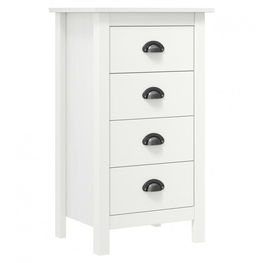 Buffet Hill Blanc 46x35x80 cm Bois de pin solide