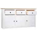 Buffet Blanc 135x40x80 cm Pin solide Gamme Panama