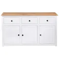 Buffet Blanc 135x40x80 cm Pin solide Gamme Panama