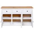 Buffet Blanc 135x40x80 cm Pin solide Gamme Panama