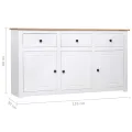Buffet Blanc 135x40x80 cm Pin solide Gamme Panama