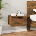 Table de chevet murale Chêne fumé 34x30x20 cm