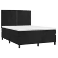 cadre de lit avec matelas Noir 140x190 cm Velours